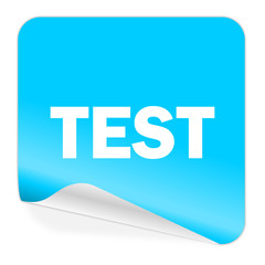 test blue sticker icon