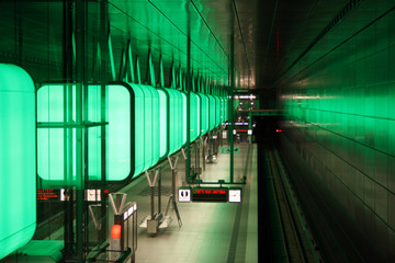 U4 Hafencity Hamburg in grün