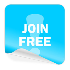 join free blue sticker icon