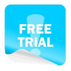 free trial blue sticker icon