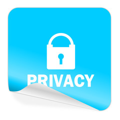 privacy blue sticker icon