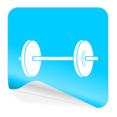 fitness blue sticker icon