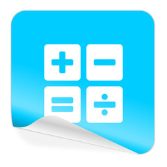 calculator blue sticker icon