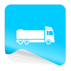 truck blue sticker icon