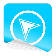 navigation blue sticker icon