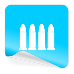 ammunition blue sticker icon