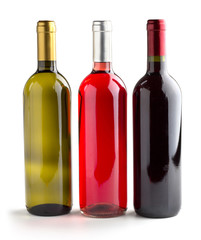 white, rosè and red wine