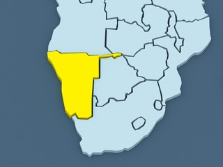 Map of worlds. Namibia.