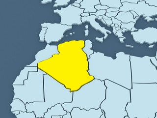 Fototapeta premium Map of worlds. Algeria.