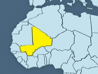 Obraz premium Map of worlds. Mali.