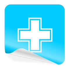 Fototapeta premium pharmacy blue sticker icon