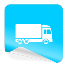 delivery blue sticker icon