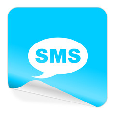 sms blue sticker icon