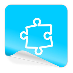puzzle blue sticker icon