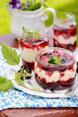 natural yogurt with fresh berries in a bowl