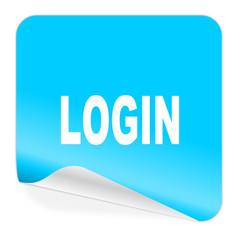 login blue sticker icon