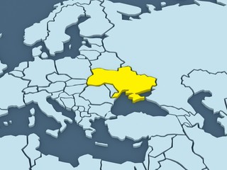 Fototapeta premium Map of worlds. Ukraine.
