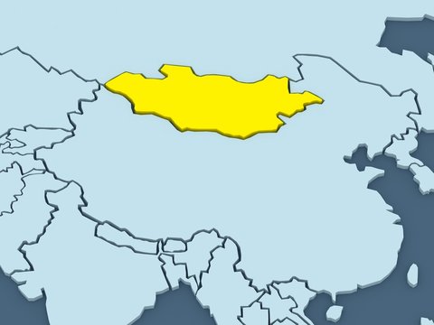 Map of worlds. Mongolia.
