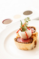 Fillet Wellington with fresh herbs