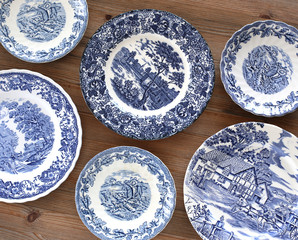 Old english plates