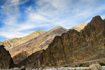 Majestic rocky mountains of Ladakh