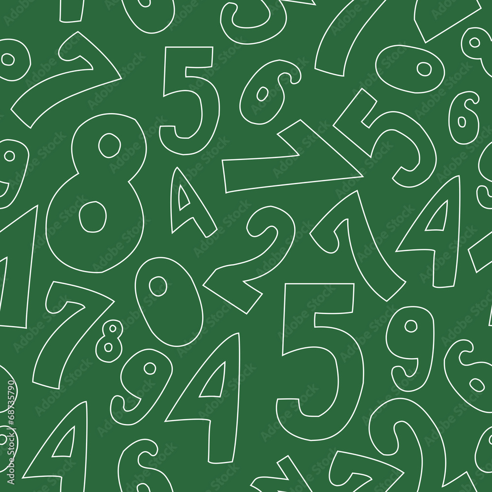 Fototapete seamless pattern with numbers