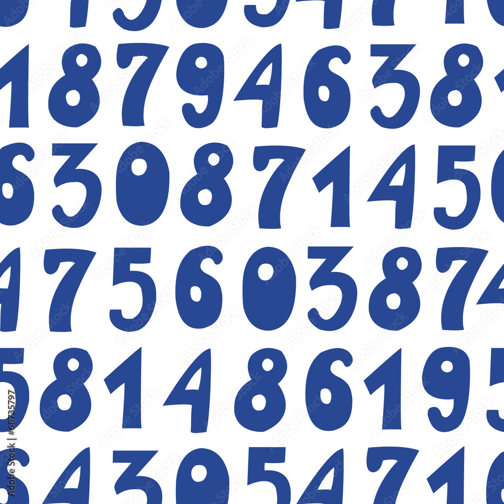 Fototapete seamless pattern with numbers