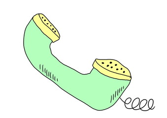 doodle old telephone headset