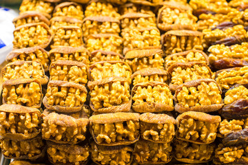 Dry fruits on famous Egyptian bazaar of Istanbul