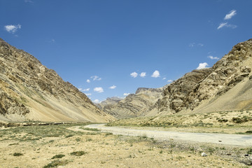 Ancient Himalaya mountains and road
