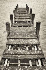 Fototapeta premium old wooden jetty