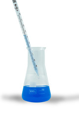 Erlenmeyerkolben mit Pipette
