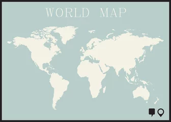 Papier Peint photo Signe rétro carte du monde infographique