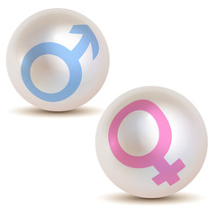 Mars Venus Geschlecht Symbol Perle