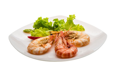 Boiled king prawns