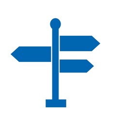 Panneau de directions bleu