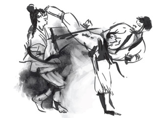 Karate - Hand drawn (calligraphic) vector © kuco