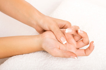 Hands on towel - Manicure