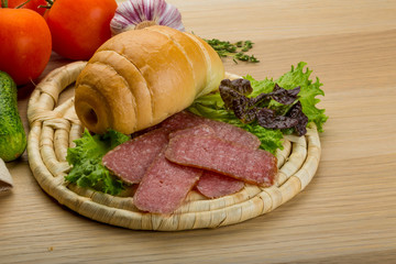 Salami sausages