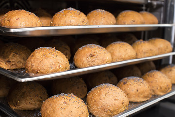 Rye bread rolls baked in the oven