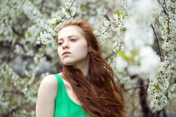 Naklejka premium Romantic young woman portrait