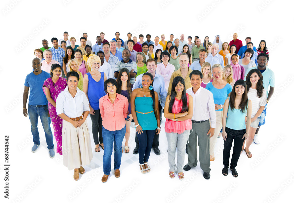 Poster large multi-ethnic group of world people - Posters