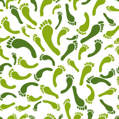 Naklejka na ściany i meble Green footprint seamless pattern for your design