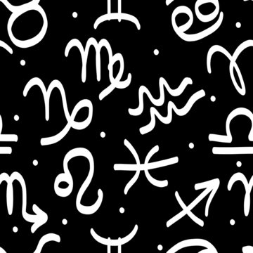 Seamless pattern with zodiac signs for your design