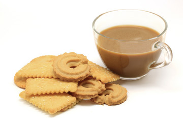 Fototapeta na wymiar biscuit and cookie with coffee