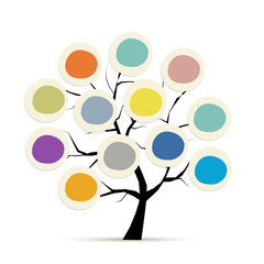 Abstract tree with circle frames for your design