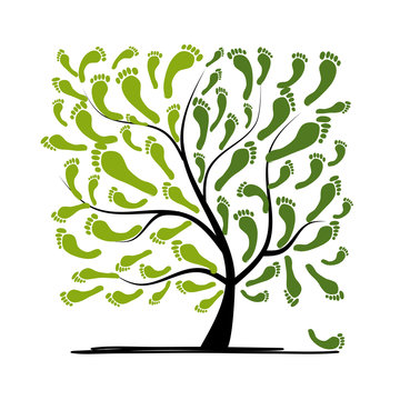Green footprint tree for your design