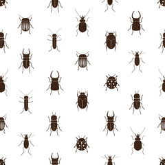 bugs and beetles simple seamless pattern eps10