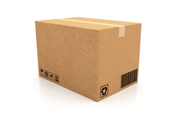 Closed cardboard box.