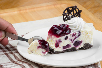 Blueberry-chip cheese mousse cake